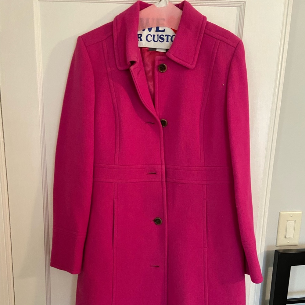 JCrew Peacoat, hot pink, never worn